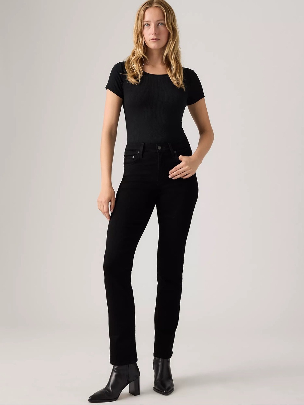 Levi's 724 High Rise Straight Premium Black Women's Size 28